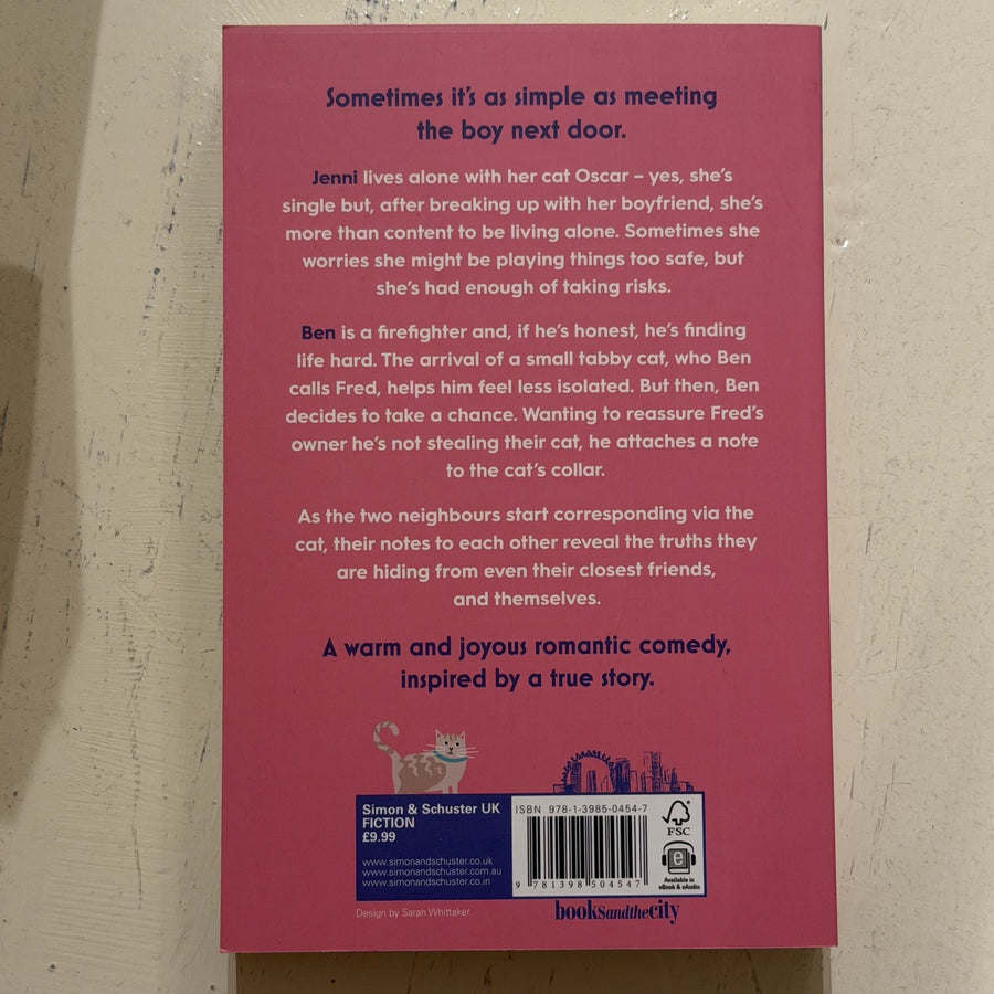 Back cover of 'The Cat Share' by Angela Jariwala in pink with a white resume of the book subject