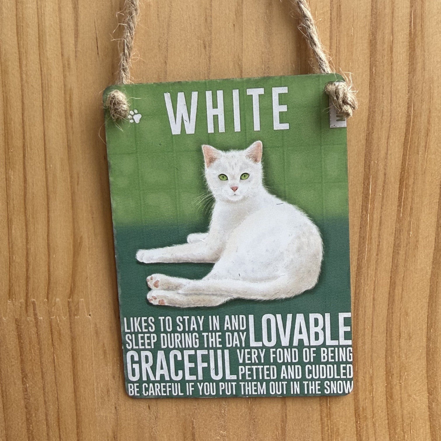 Colgante Metal Gato Blanco