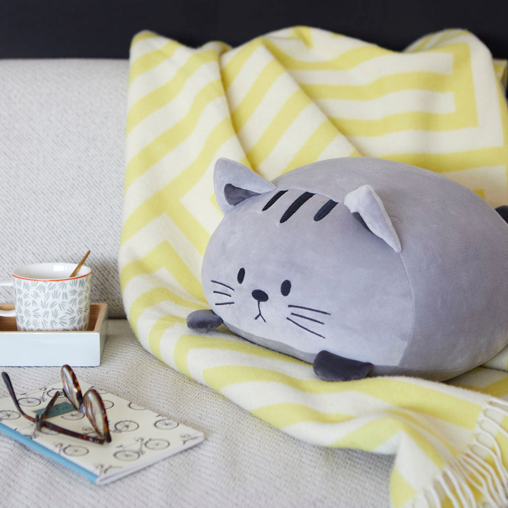 Grey Kitty Decorative Cushion