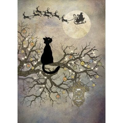 Moon Cat Christmas Card