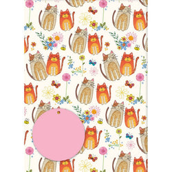 Cats & Flowers Gift Wrap & Tags, 4 sheets