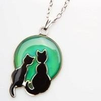 Cats on the Moon Mood Necklace