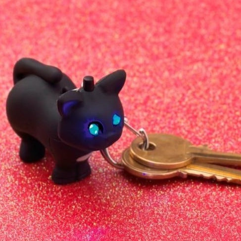 LED Cat Keyring with Miaow