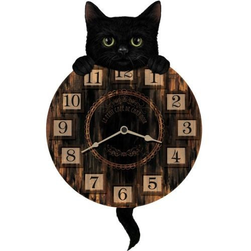Black Kitten Pendulum Clock