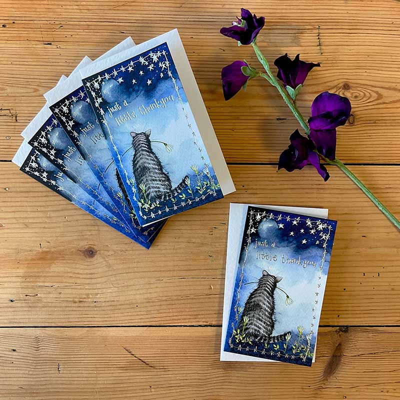 大花猫谢谢你记事卡