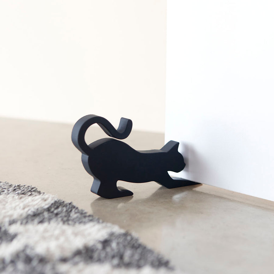 Black Cat Door Stopper