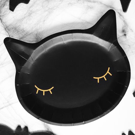 50% OFF Black Cat Paper Plates, pack of 6