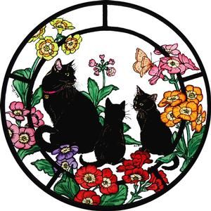 Black Cats Static Window Cling