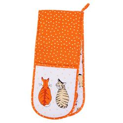 Cats in Waiting double oven glove by Ulster Weavers