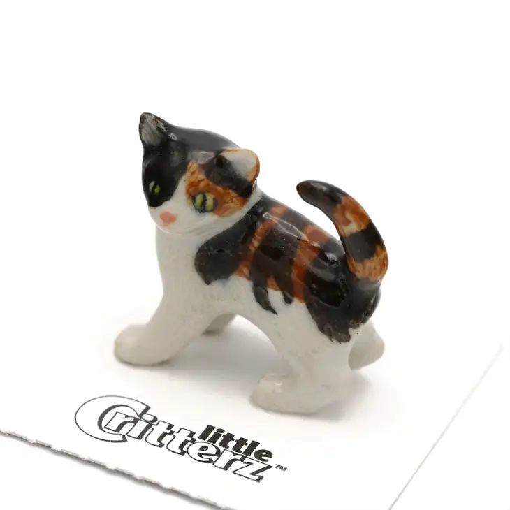 印花布小猫陶瓷微型