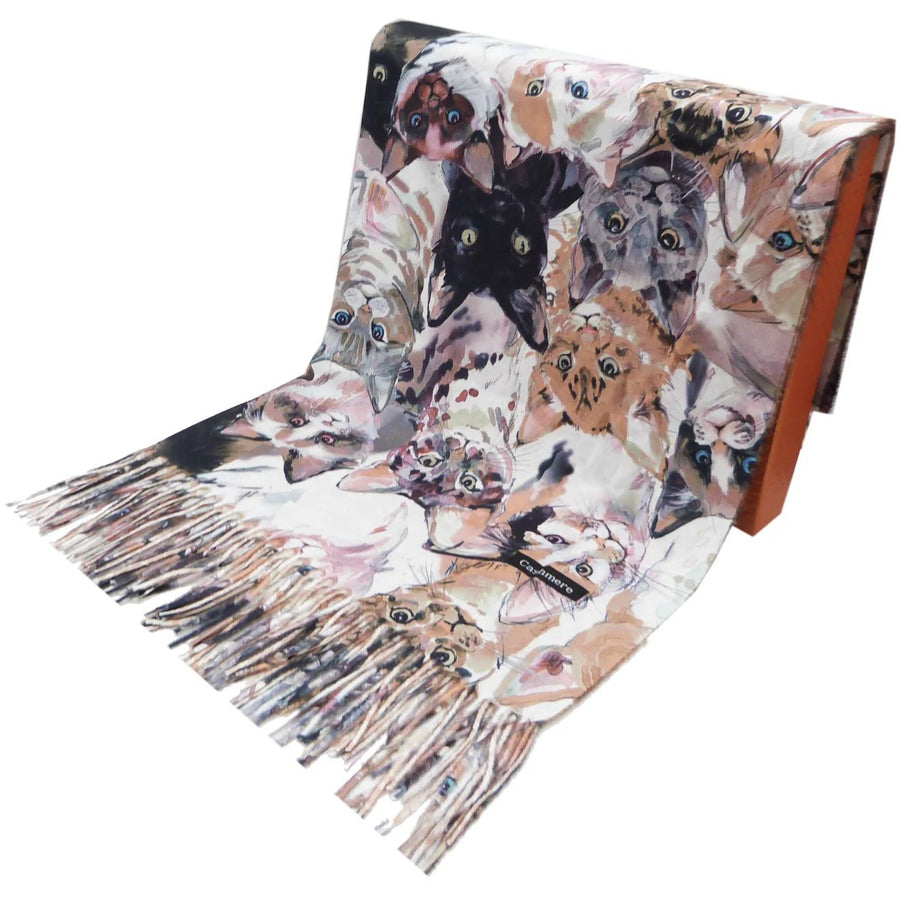 Cats Pashmina Style Scarf