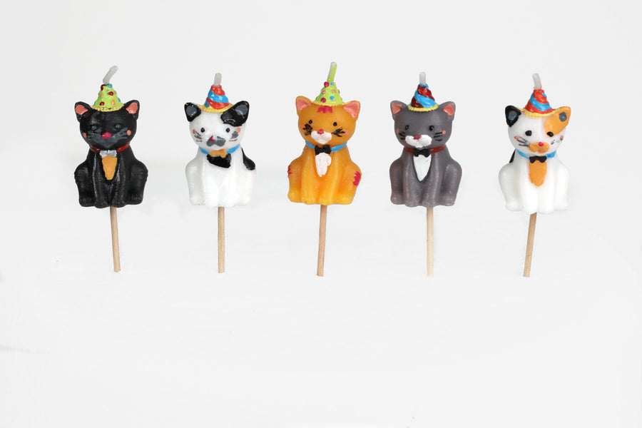 Cats with Hats Cake Candles