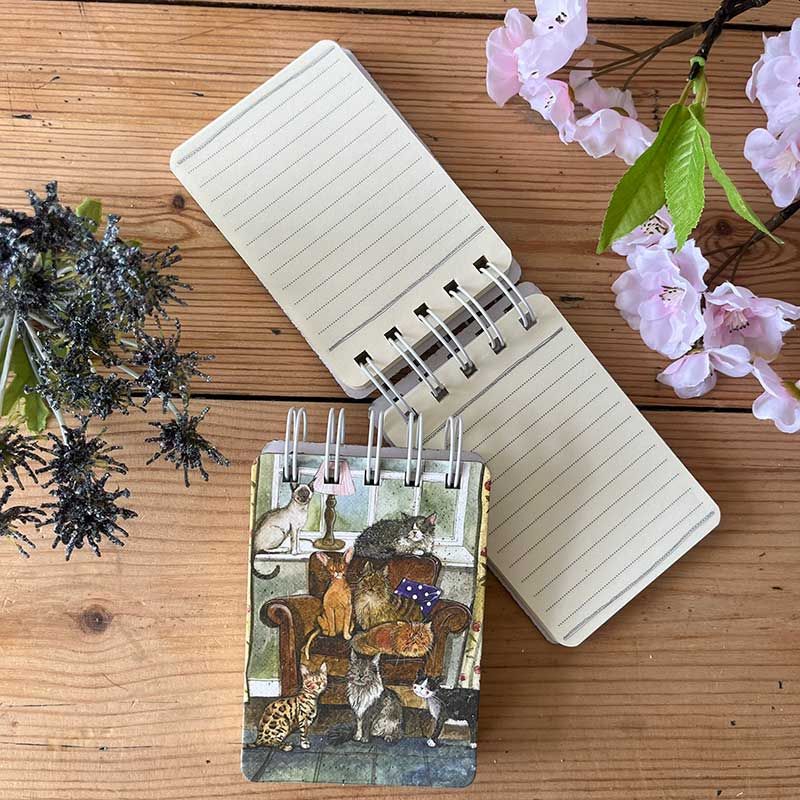 Cat House Small Spiral Notepad