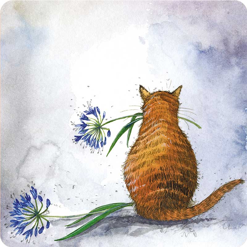 Cat and Agapanthus Coaster