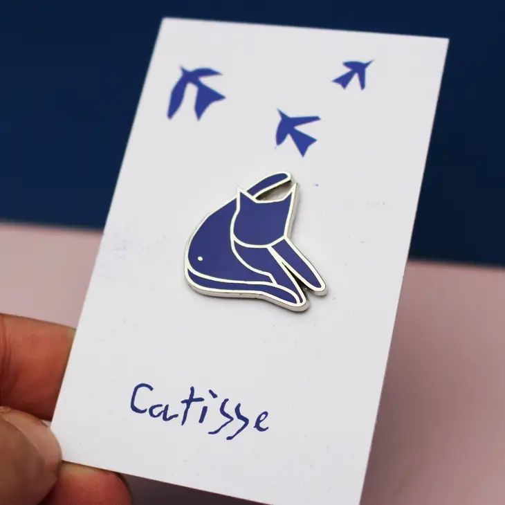 Catisse Blue Cat Artist Pin