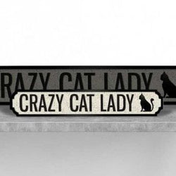 Crazy Cat Lady 复古路牌