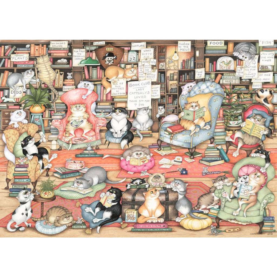 Crazy Cats Bingleys Bookclub 1000 Piece Jigsaw