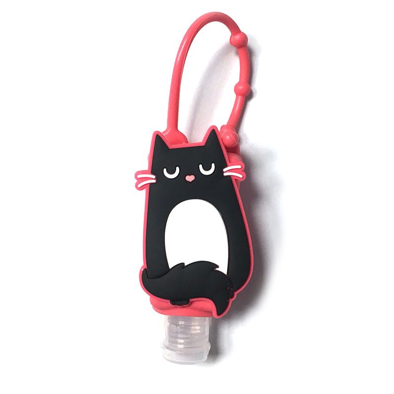 Feline Themed Hand Sanitiser and dispenser.  Attach it to your day bag.