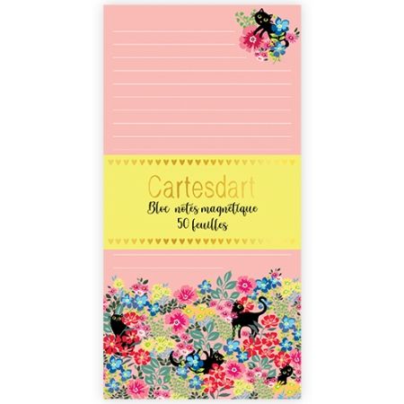 Floral Cats Magnetic Memo Pad