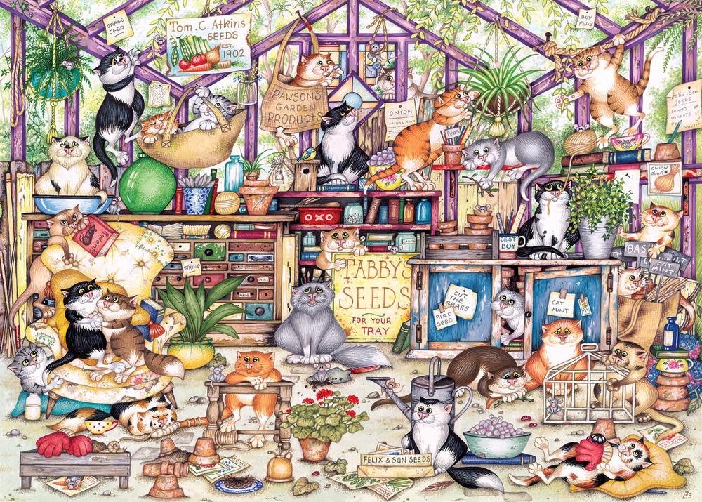 Gerty's Garden Retreat Crazy Cats 1000 Piece Jigsaw