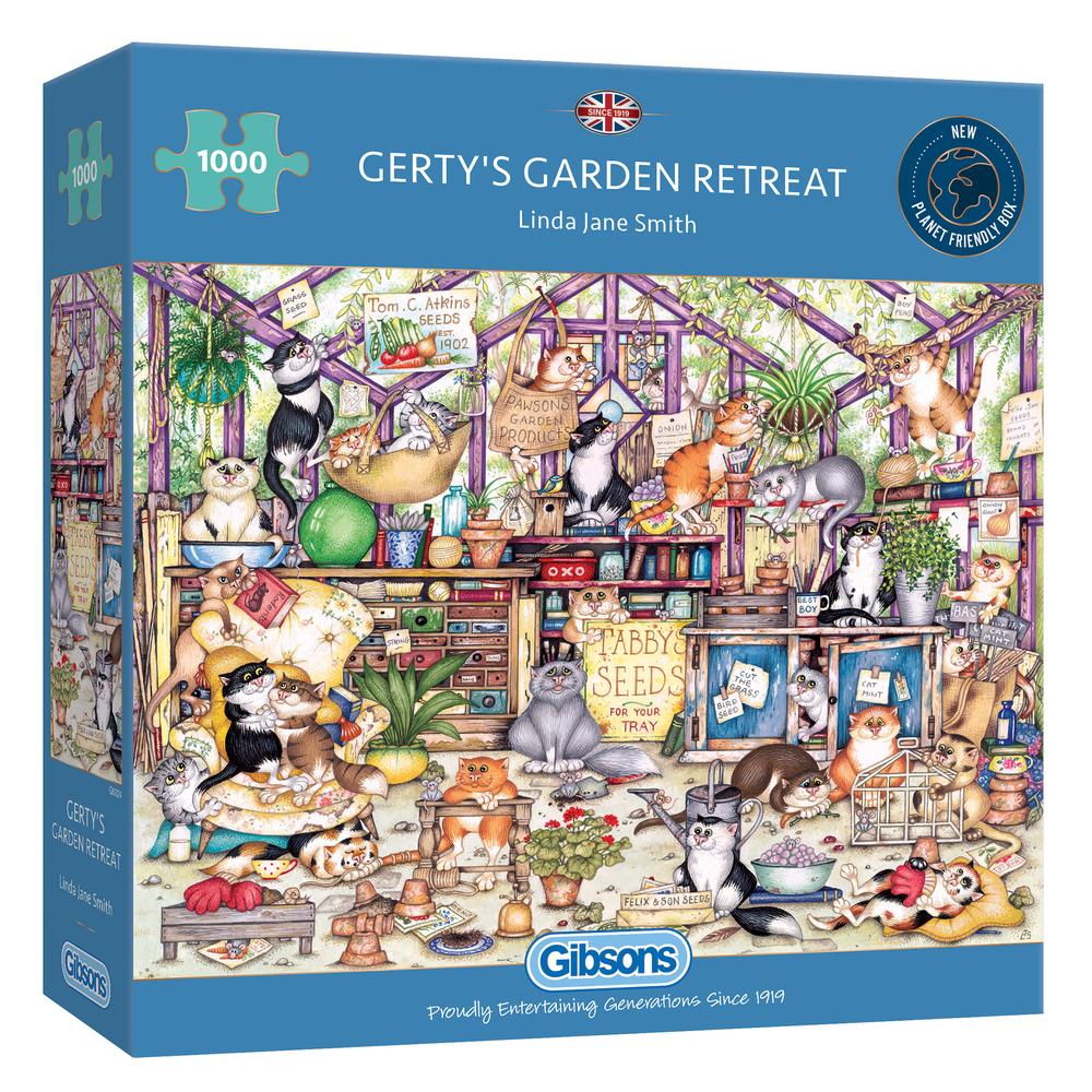 Gerty's Garden Retreat Crazy Cats Puzzle de 1000 piezas