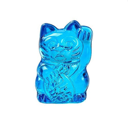 Maneki Neko Lucky Glass Cat Light Blue - Éxito académico y profesional