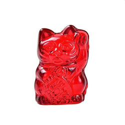 Maneki Neko Lucky Glass Cat Red - Protección contra el mal