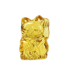 Maneki Neko Lucky Glass Cat Amarillo/Oro - Riqueza