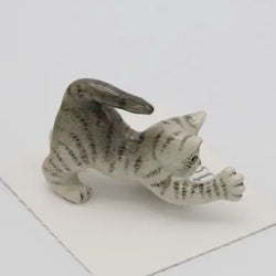 Grey Tabby Kitten Porcelain Miniature