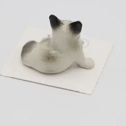 Gato Gruñón Miniatura Porcelana