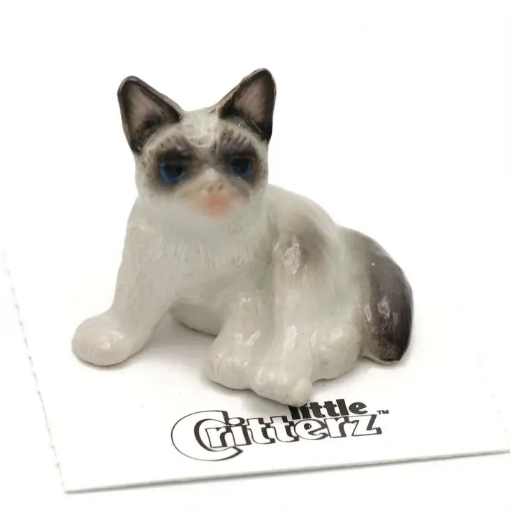 Gato Gruñón Miniatura Porcelana