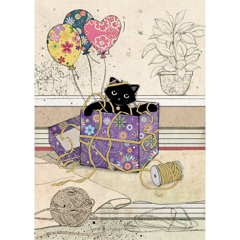 Gift Kitty Card by Bug Art