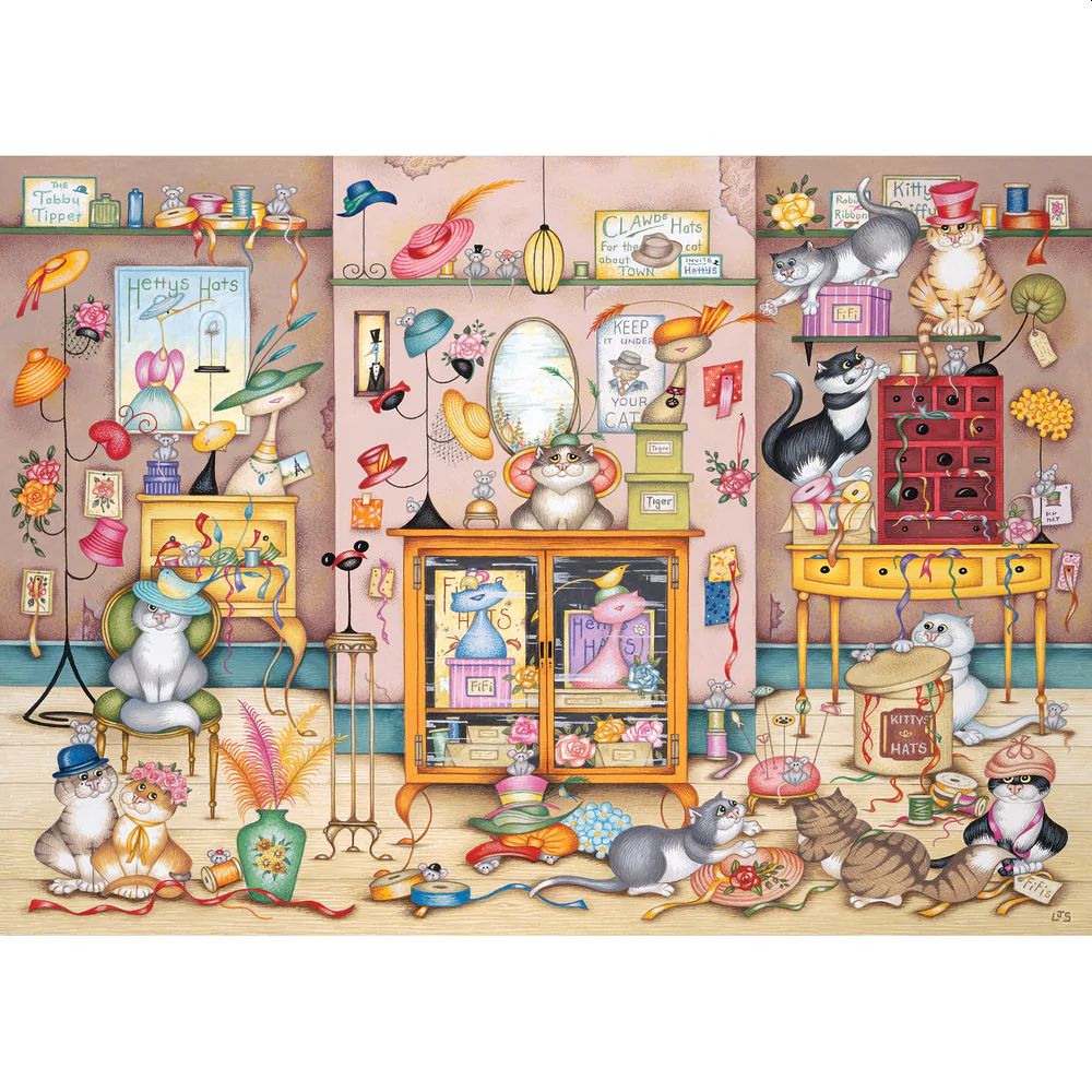 Crazy Cats Hetty's Hats - Puzzle de 500 piezas