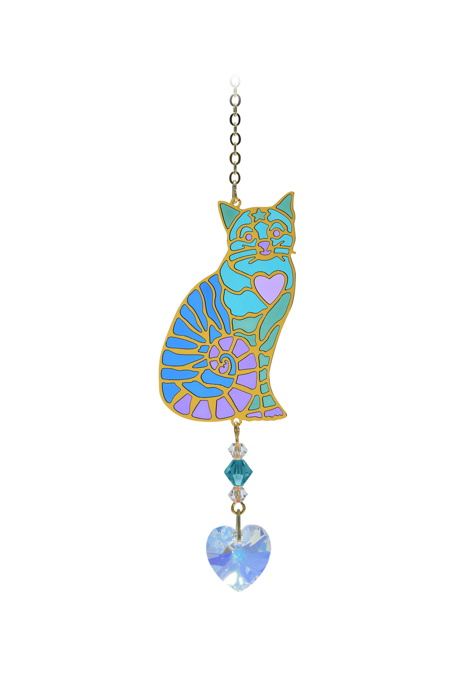 Aurora Cat Crystal Dreams suncatcher