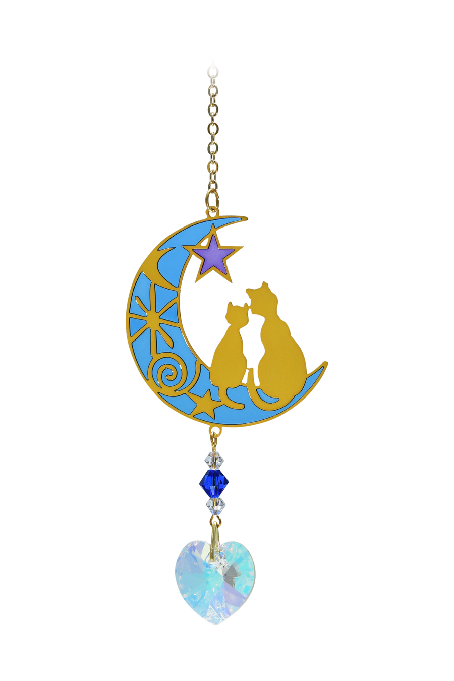 两只猫在月亮水晶梦中