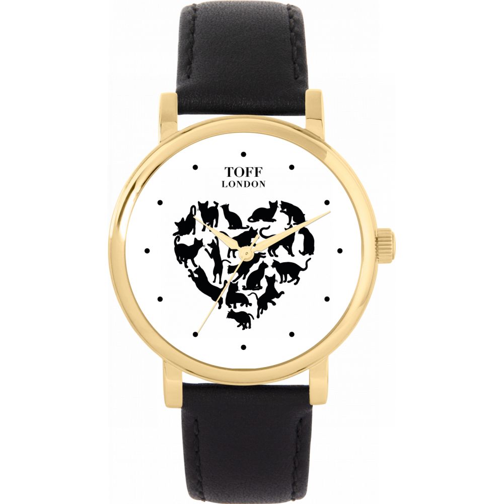 Love Cats watch with heart motif made up of cats