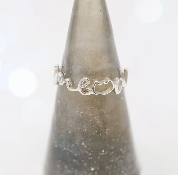 Silver Meow Ring