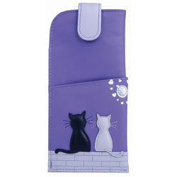 Midnight Cats Leather Glasses Case