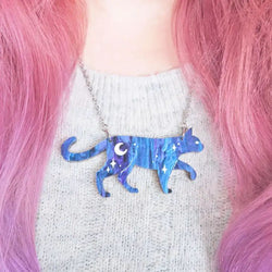 Cosmic Cat Acrylic Necklace