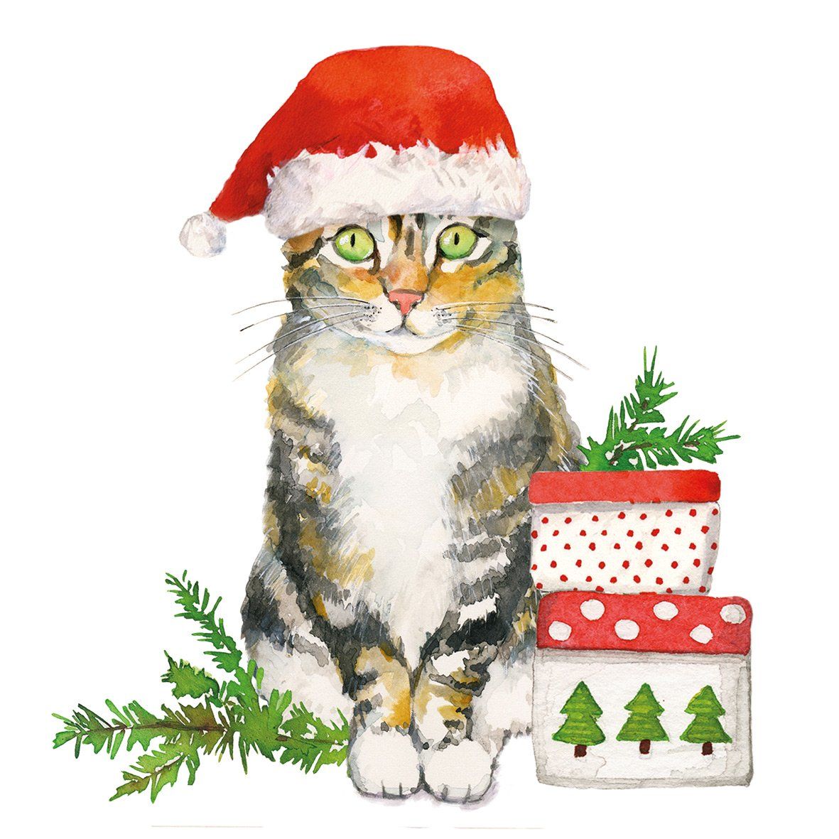 圣诞小猫餐巾
