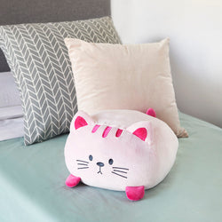 粉色猫咪装饰靠垫