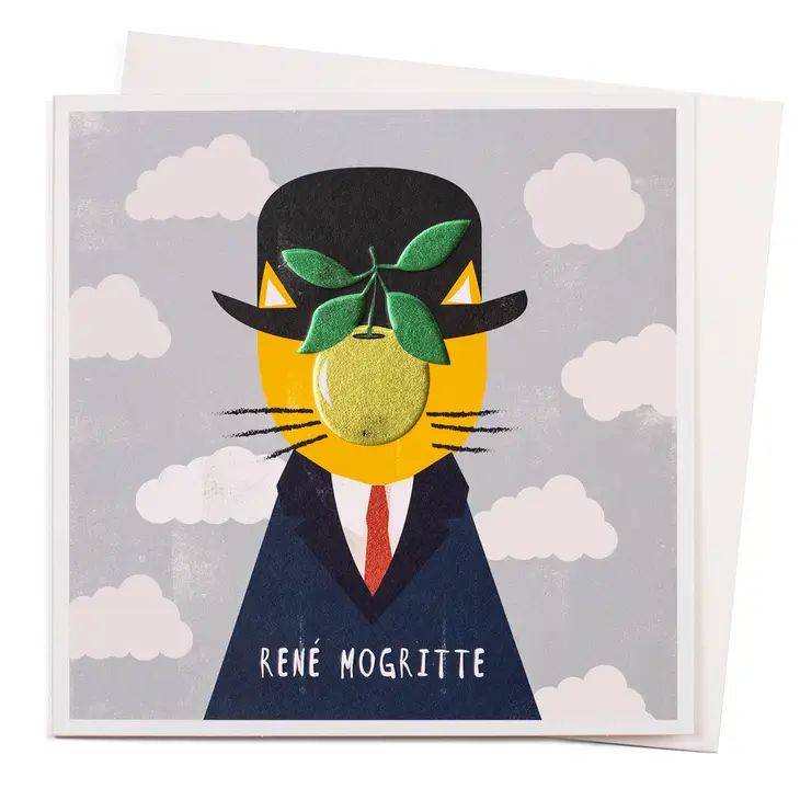 Rene Mogritte Greetings Card Niaski Cat
