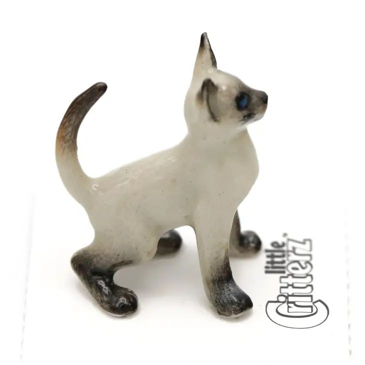 Gatito Siamés Miniatura Porcelana