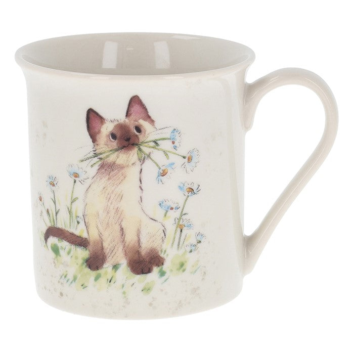 Siamese and Daisy Cat Mug