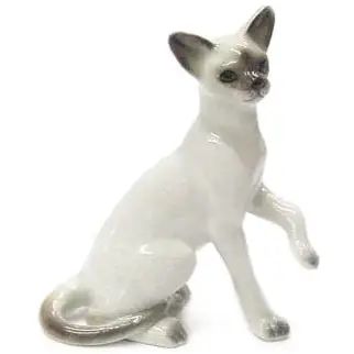 Sitting Siamese Kitten Porcelain Miniature