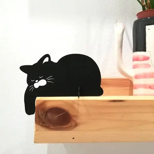 Sleepy Black Cat Figure