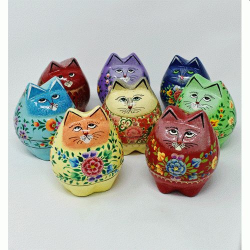 Standing Cat Papier Mache Box