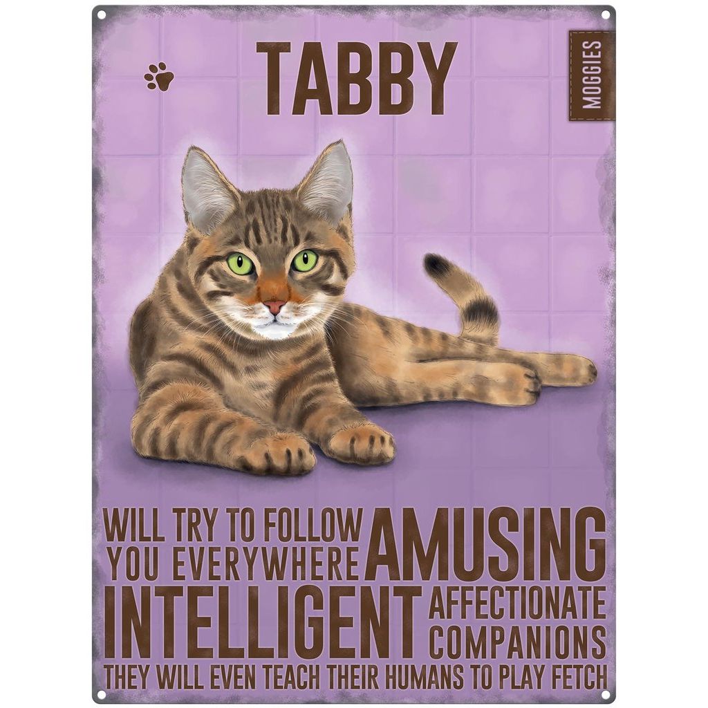 Tabby Cat Metal Dangler