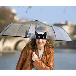 Paraguas plegable transparente Black Cat