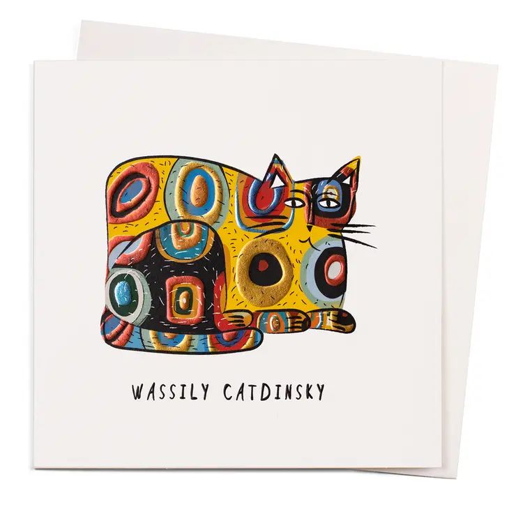 Wassily Catdinsky Greetings Card Niaski Cat Card